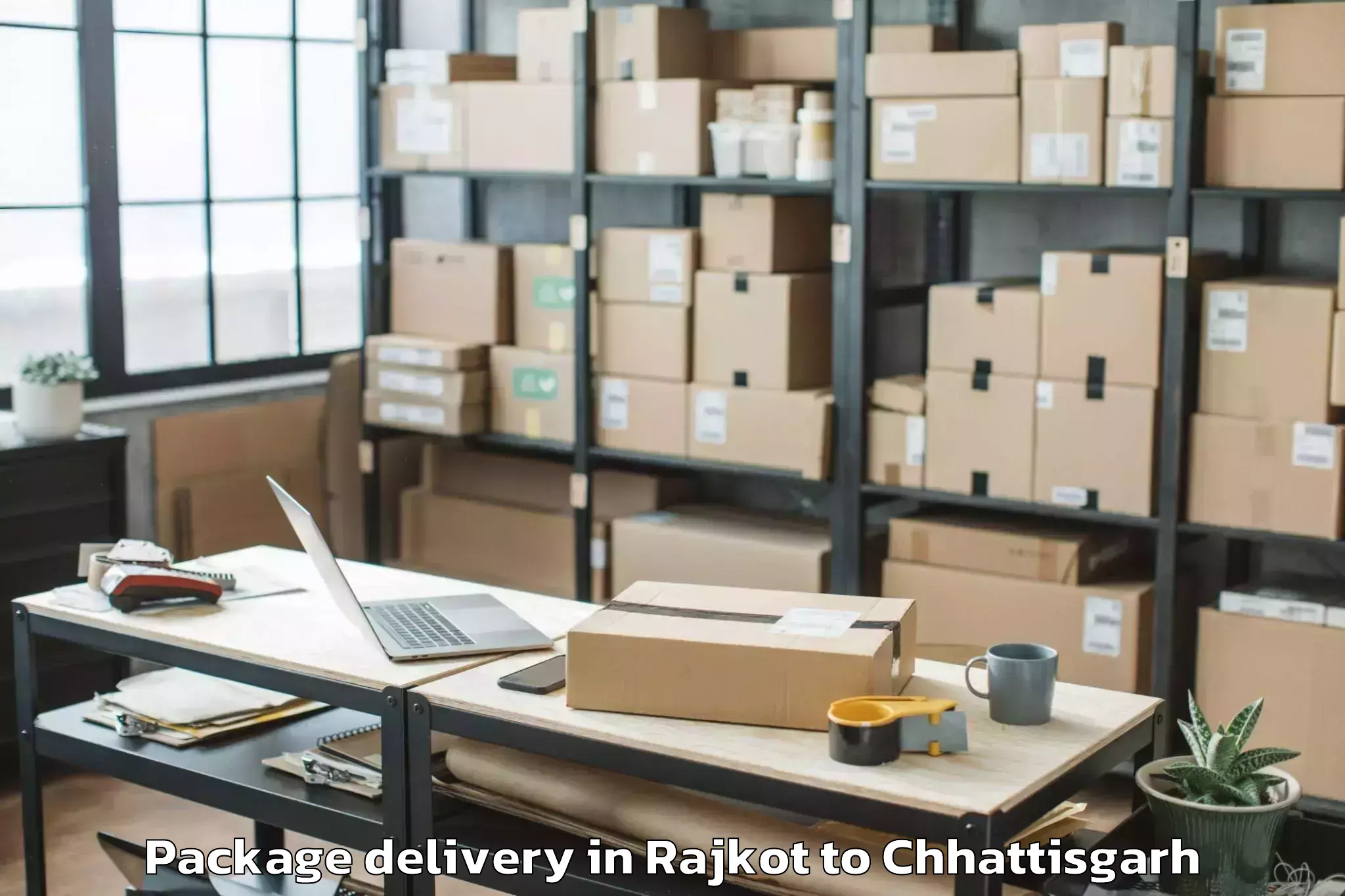 Book Rajkot to Ramanujganj Package Delivery Online